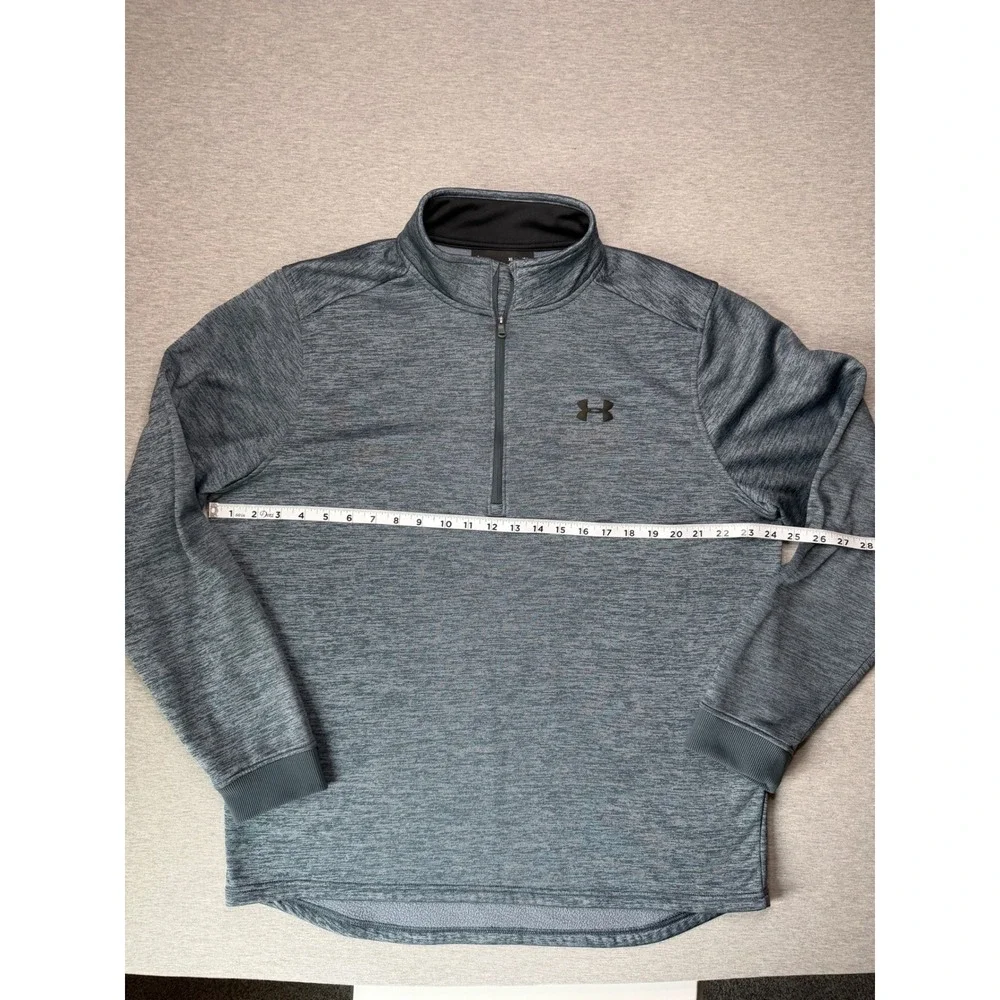 Under Armour ColdGear Mens XL blue Grey Space Dye 1/4 Zip Pullover Fleece
